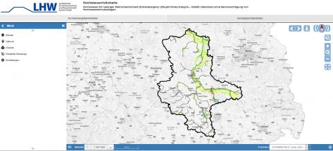 Geodatenviewer Hochwasserrisikokarten Sachsen-Anhalt (Quelle: LHW Landesbetrieb für Hochwasserschutz und Wasserwirtschaft Sachsen-Anhalt)