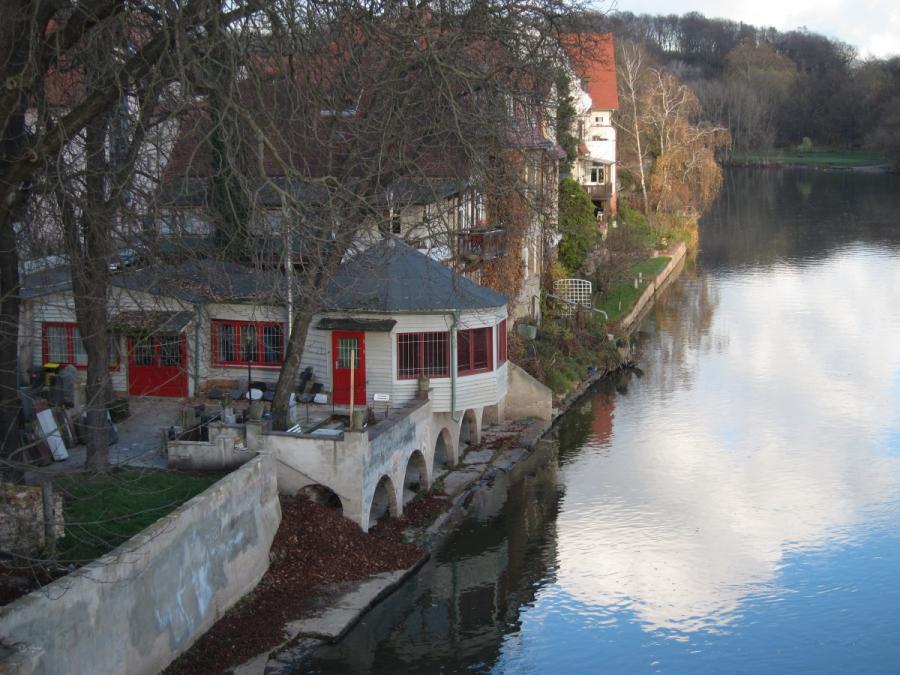 Giebichensteinbrücke Sichtachse flussabwärts