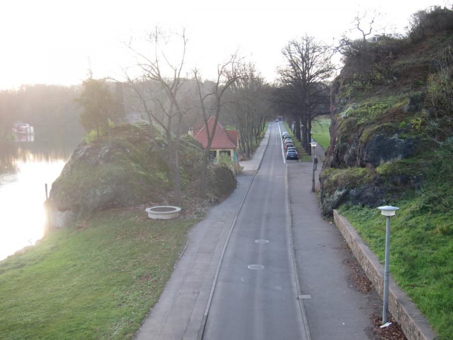 Giebichensteinbrücke Sichtachse flussaufwärts